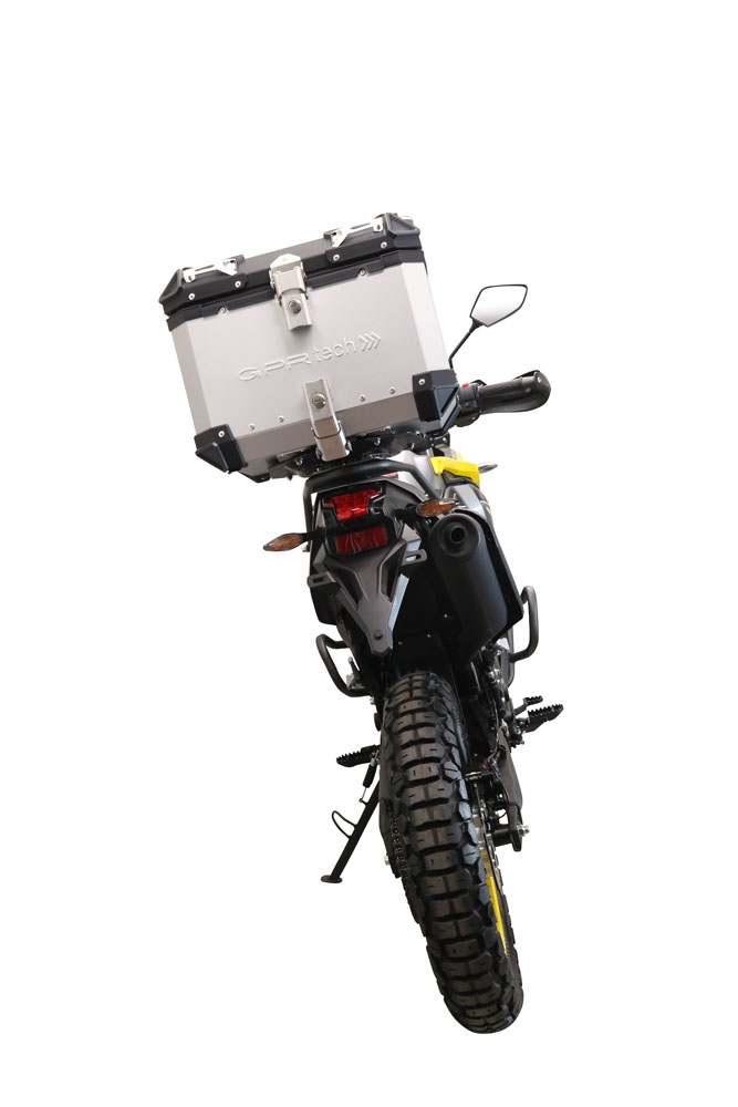 GPR TECH Voge 300Rally 2022/2024 e5 Topcase aus Aluminium, silberfarben mit spezifischer Platte inklusive Kapazität Liter 35
