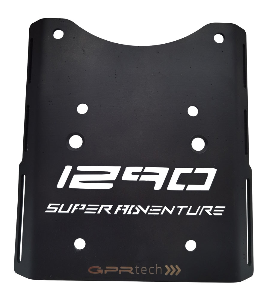 GPR TECH Ktm Lc 8 1290 Super Adventure R/S 2021/2024 e5 Topcase aus Aluminium, schwarze Farbe mit spezifischer Platte enthalten Kapazität Liter 45