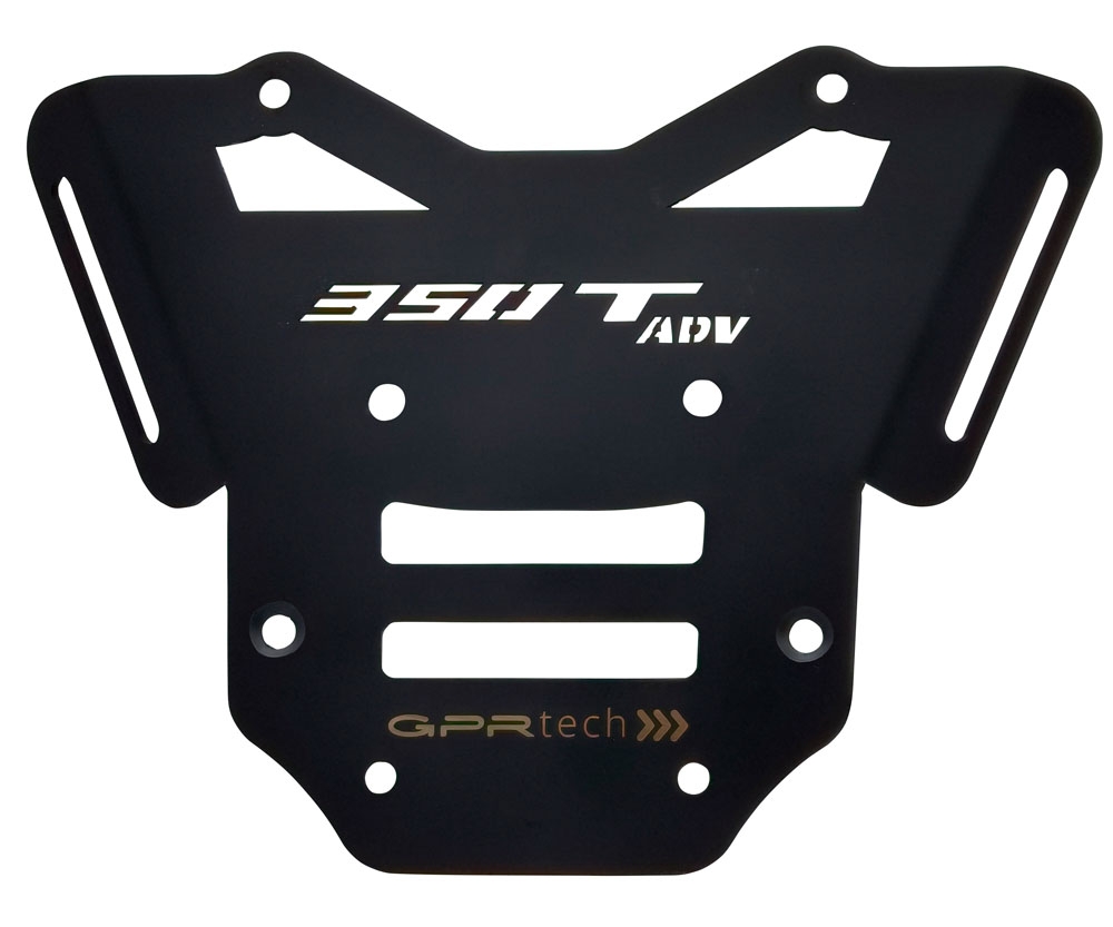 GPR TECH Zontes 350 T1 ADV 2022/2024 e5 Spezifische Montageplatte Top Case ALPITECH 35 LT Spezifische Platte zur Befestigung, kompatibel mit dem Original-Gepäckträger, aus Titan mit 4 Verankerungspunkten