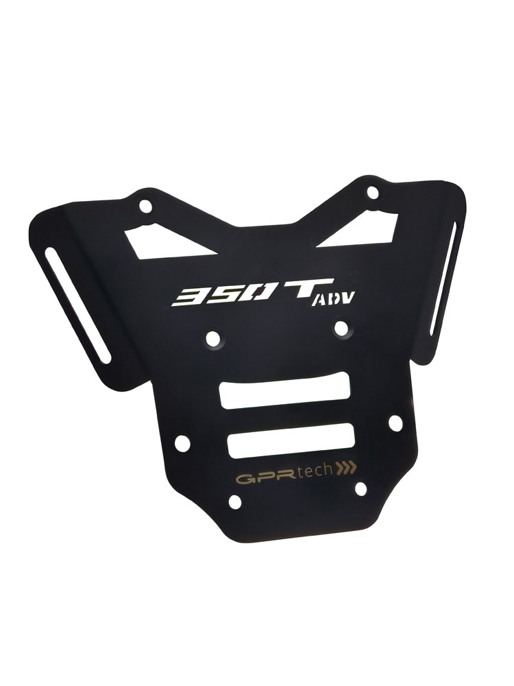 GPR TECH Zontes 350 T1 ADV 2022/2024 e5 Spezifische Montageplatte Top Case ALPITECH 35 LT Spezifische Platte zur Befestigung, kompatibel mit dem Original-Gepäckträger, aus Titan mit 4 Verankerungspunkten