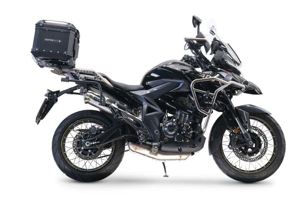 GPR auspuff kompatibel mit  Zontes 350 T1 ADV 2022-2024, Powercone Evo, Racing-Komplettsystem-Auspuff, einschließlich Krümmer und abnehmbarem DB-Killer 