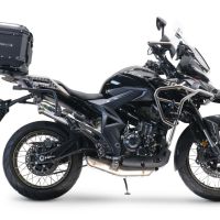 GPR auspuff kompatibel mit  Zontes 350 T1 ADV 2022-2024, Powercone Evo, Racing-Komplettsystem-Auspuff, einschließlich Krümmer und abnehmbarem DB-Killer 