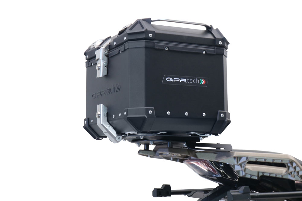GPR TECH Zontes 350 T1 ADV 2022/2024 e5 Topcase aus Aluminium, schwarze Farbe mit spezifischer Platte enthalten Kapazität Liter 45