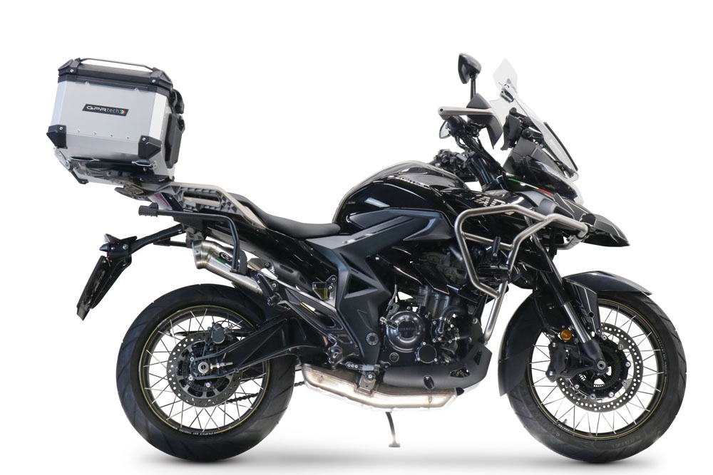GPR TECH Zontes 350 T1 ADV 2022/2024 e5 Topcase aus Aluminium, silberfarben mit spezifischer Platte inklusive Kapazität Liter 35