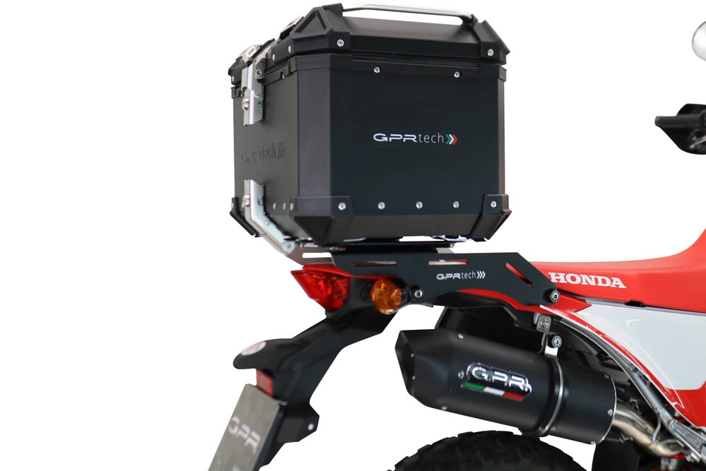 GPR TECH Honda Crf 300 L / Rally 2021/2024 e5 Topcase aus Aluminium, Inklusive Stahlplatte und Aluminium-Dachträger Kapazität Liter 45