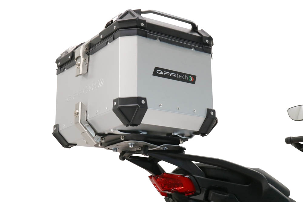 GPR TECH Ducati Multistrada V4 / V4S / V4S Sport 1100 2021/2024 Topcase aus Aluminium, silberfarben mit spezifischer Platte inklusive Kapazität Liter 45