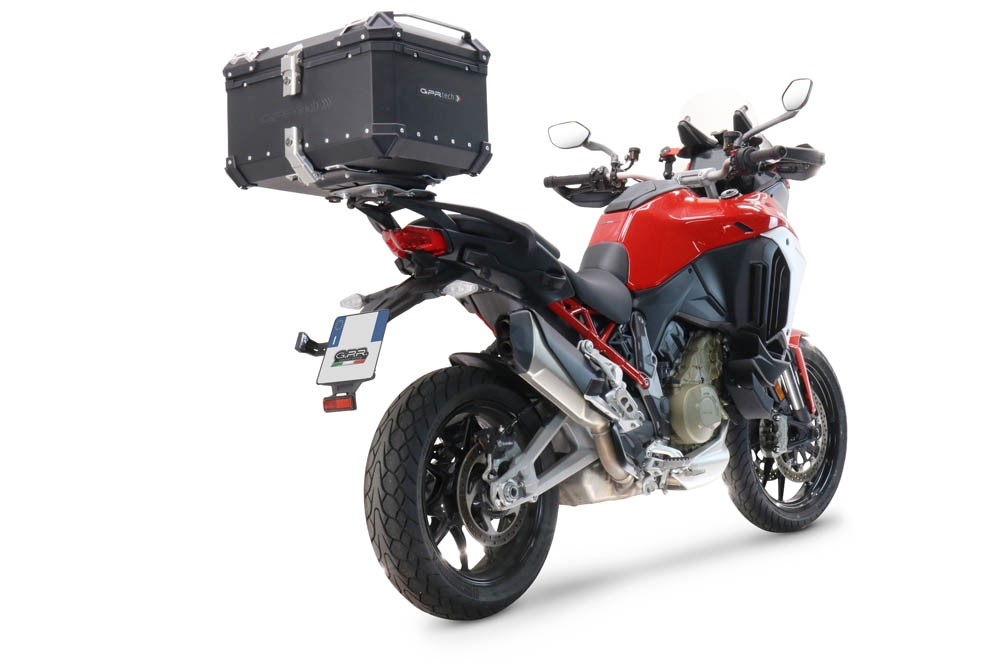 GPR TECH Ducati Multistrada V4 / V4S / V4S Sport 1100 2021/2024 Topcase aus Aluminium, schwarze Farbe mit spezifischer Platte enthalten Kapazität Liter 55