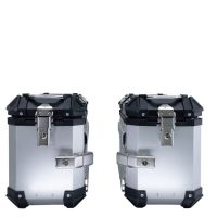 GPR TECH Kawasaki Versys 650 2015/2016 e3 Seitenkofferpaar aus Aluminium , Farbe Silber mit speziellem Gepäckträger Fassungsvermögen 38 Liter + 38 Liter