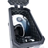 GPR TECH Bmw F 850 Gs 2021/2023 e5 Seitenkofferpaar aus Aluminium mit konturierter rechter Seite, Farbe Silber mit speziellem Gepäckträger Fassungsvermögen 38 Liter + 32 Liter