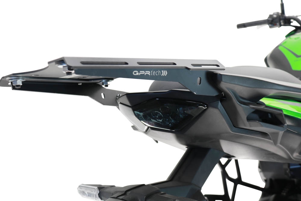 GPR TECH Kawasaki Versys 650 2023/2024 e5 plus Topcase aus Aluminium, silberfarben mit spezifischer Platte inklusive Kapazität Liter 35