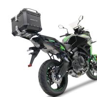GPR TECH Kawasaki Versys 650 2023/2024 e5 plus Topcase aus Aluminium, schwarze Farbe mit spezifischer Platte enthalten Kapazität Liter 35