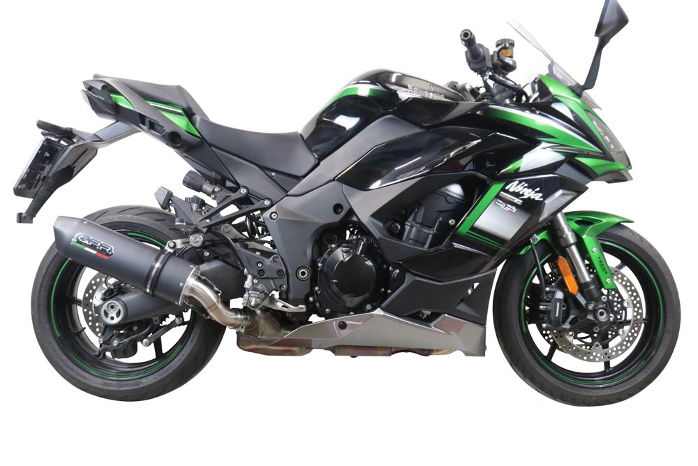 GPR auspuff kompatibel mit  Kawasaki Ninja 1000 Sx 2021-2024, Furore Evo4 Nero, Zugelassener legaler Slip-On-Auspuff mit Abe, einschließlich abnehmbarem DB-Killer und Verbindungsrohr 