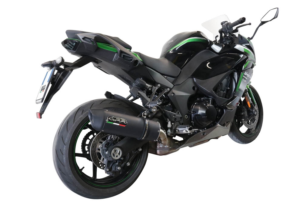 GPR auspuff kompatibel mit  Kawasaki Ninja 1000 Sx 2021-2024, Furore Evo4 Nero, Zugelassener legaler Slip-On-Auspuff mit Abe, einschließlich abnehmbarem DB-Killer und Verbindungsrohr 