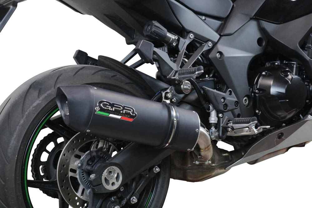 GPR auspuff kompatibel mit  Kawasaki Ninja 1000 Sx 2021-2024, Furore Evo4 Nero, Zugelassener legaler Slip-On-Auspuff mit Abe, einschließlich abnehmbarem DB-Killer und Verbindungsrohr 