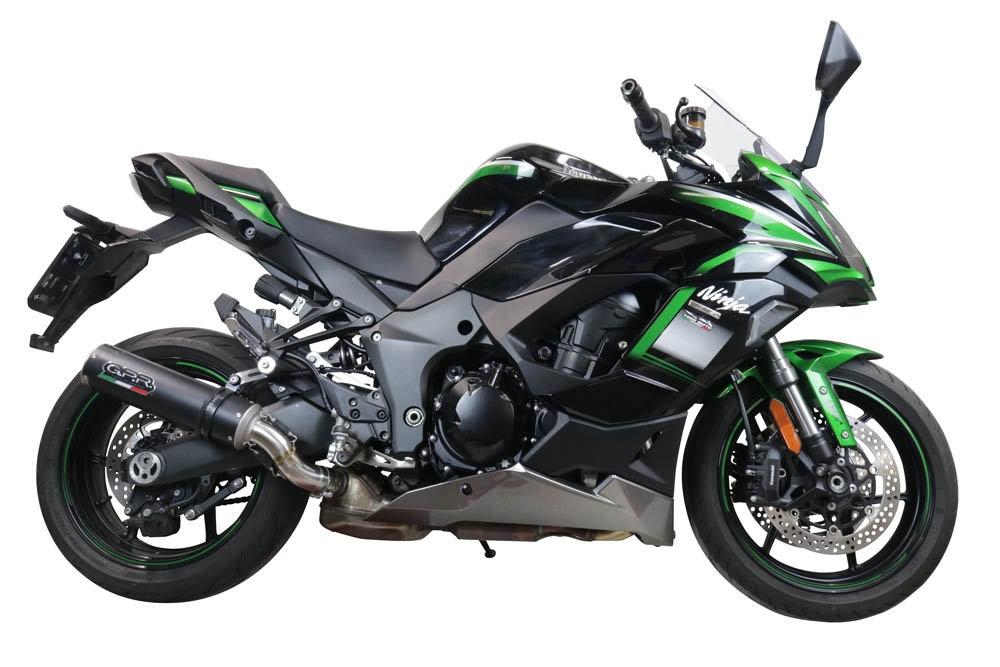 GPR auspuff kompatibel mit  Kawasaki Ninja 1000 Sx 2021-2024, M3 Black Titanium, Zugelassener legaler Slip-On-Auspuff mit Abe, einschließlich abnehmbarem DB-Killer und Verbindungsrohr 