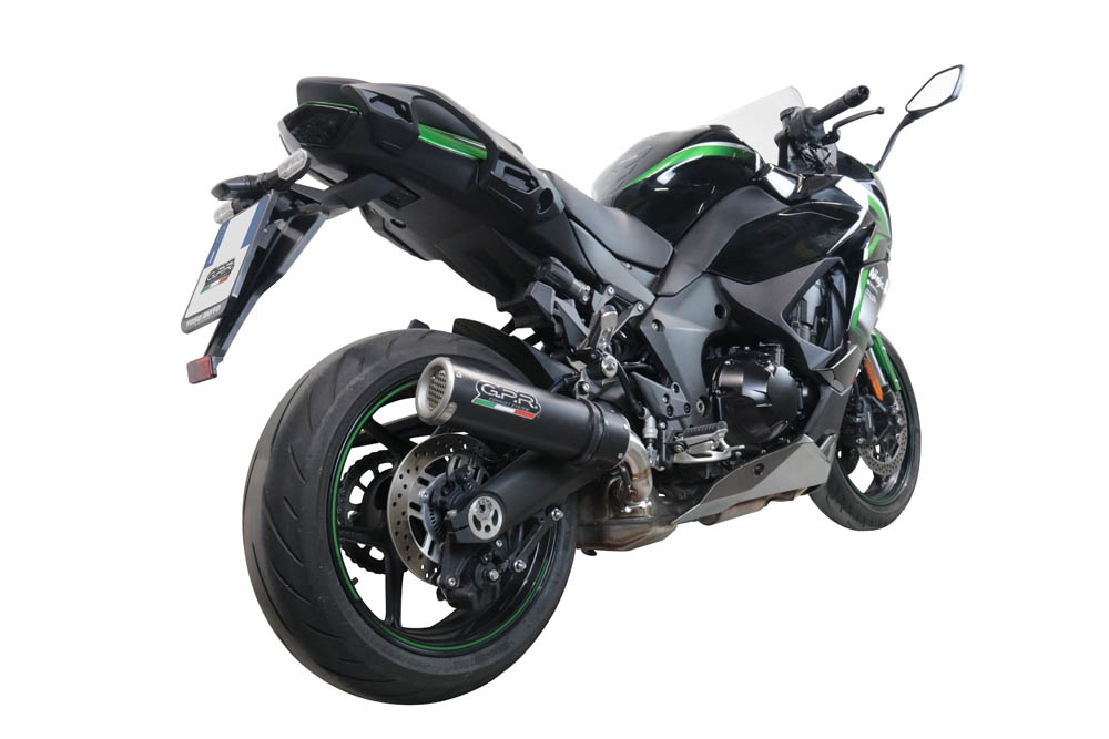 GPR auspuff kompatibel mit  Kawasaki Ninja 1000 Sx 2021-2024, M3 Black Titanium, Zugelassener legaler Slip-On-Auspuff mit Abe, einschließlich abnehmbarem DB-Killer und Verbindungsrohr 