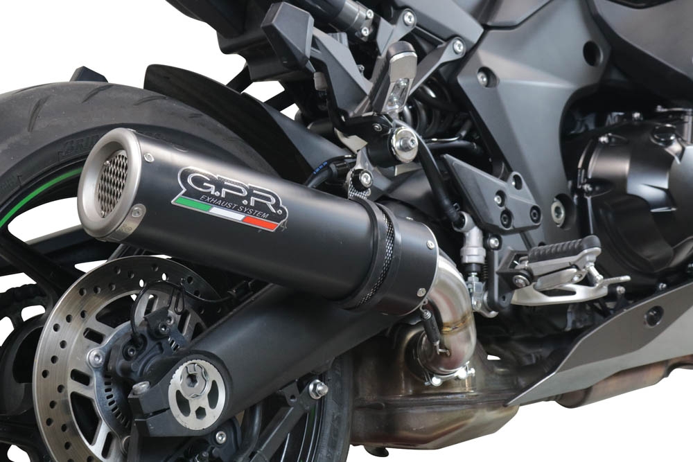 GPR auspuff kompatibel mit  Kawasaki Ninja 1000 Sx 2021-2024, M3 Black Titanium, Zugelassener legaler Slip-On-Auspuff mit Abe, einschließlich abnehmbarem DB-Killer und Verbindungsrohr 