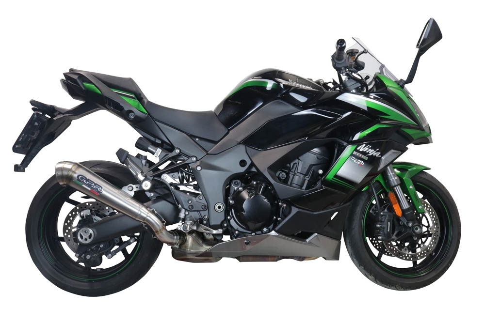 GPR auspuff kompatibel mit  Kawasaki Ninja 1000 Sx 2021-2024, Powercone Evo, Zugelassener legaler Slip-On-Auspuff mit Abe, einschließlich abnehmbarem DB-Killer und Verbindungsrohr 