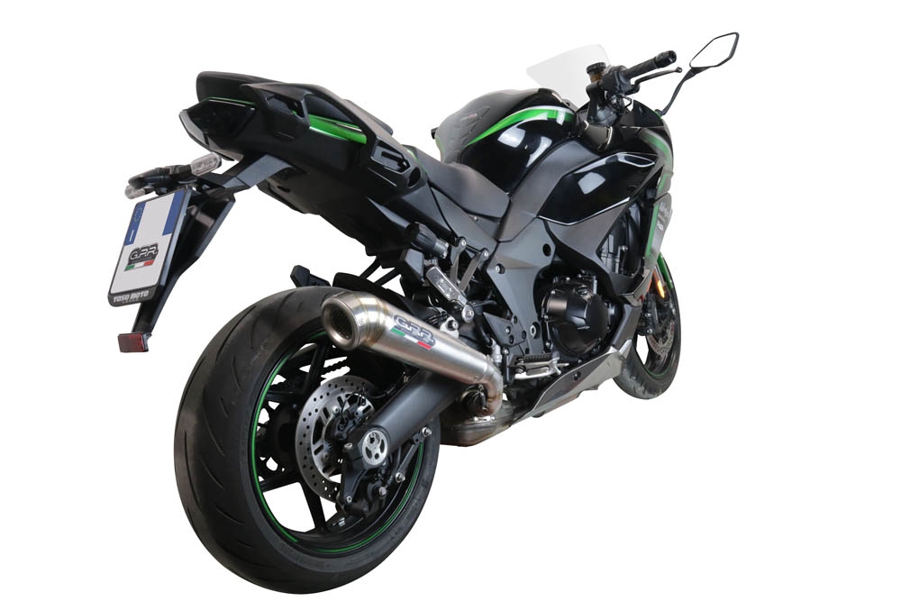 GPR auspuff kompatibel mit  Kawasaki Ninja 1000 Sx 2021-2024, Powercone Evo, Zugelassener legaler Slip-On-Auspuff mit Abe, einschließlich abnehmbarem DB-Killer und Verbindungsrohr 
