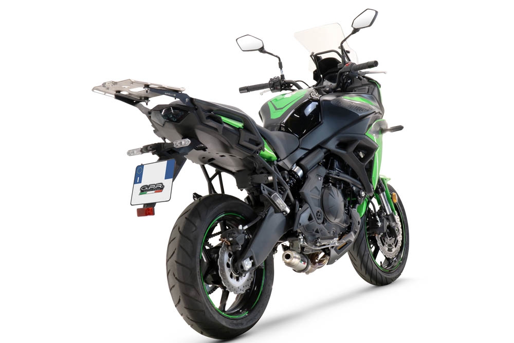 GPR auspuff kompatibel mit  Kawasaki Versys 650 2017-2020, Deeptone Inox, Racing-Komplettsystem-Auspuff, einschließlich Krümmer und abnehmbarem DB-Killer 