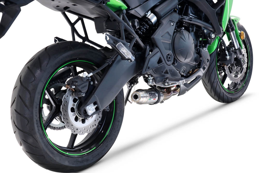 GPR auspuff kompatibel mit  Kawasaki Versys 650 2017-2020, Deeptone Inox, Racing-Komplettsystem-Auspuff, einschließlich Krümmer und abnehmbarem DB-Killer 