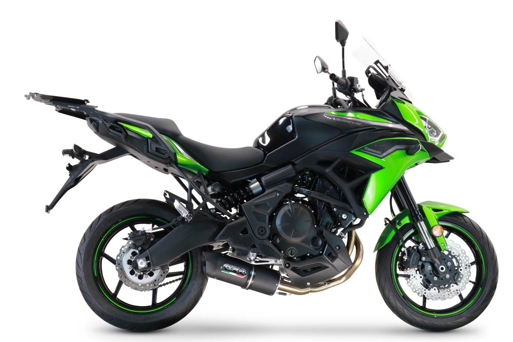 GPR auspuff kompatibel mit  Kawasaki Versys 650 2017-2020, Furore Nero, Racing-Komplettsystem-Auspuff, einschließlich Krümmer und abnehmbarem DB-Killer 