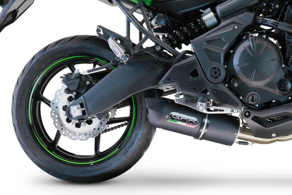 GPR auspuff kompatibel mit  Kawasaki Versys 650 2017-2020, Furore Nero, Racing-Komplettsystem-Auspuff, einschließlich Krümmer und abnehmbarem DB-Killer 