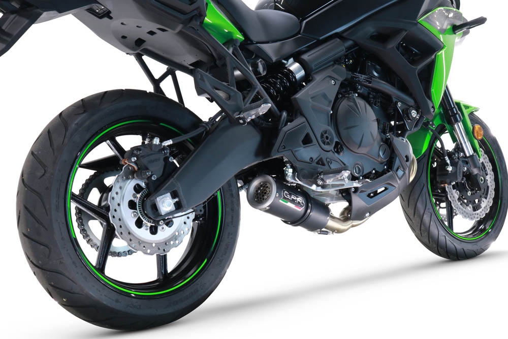 GPR auspuff kompatibel mit  Kawasaki Versys 650 2021-2022, M3 Black Titanium, Racing-Komplettsystem-Auspuff, einschließlich Krümmer und abnehmbarem DB-Killer 