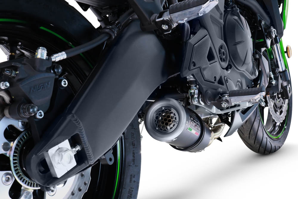 GPR auspuff kompatibel mit  Kawasaki Versys 650 2021-2022, M3 Black Titanium, Racing-Komplettsystem-Auspuff, einschließlich Krümmer und abnehmbarem DB-Killer 
