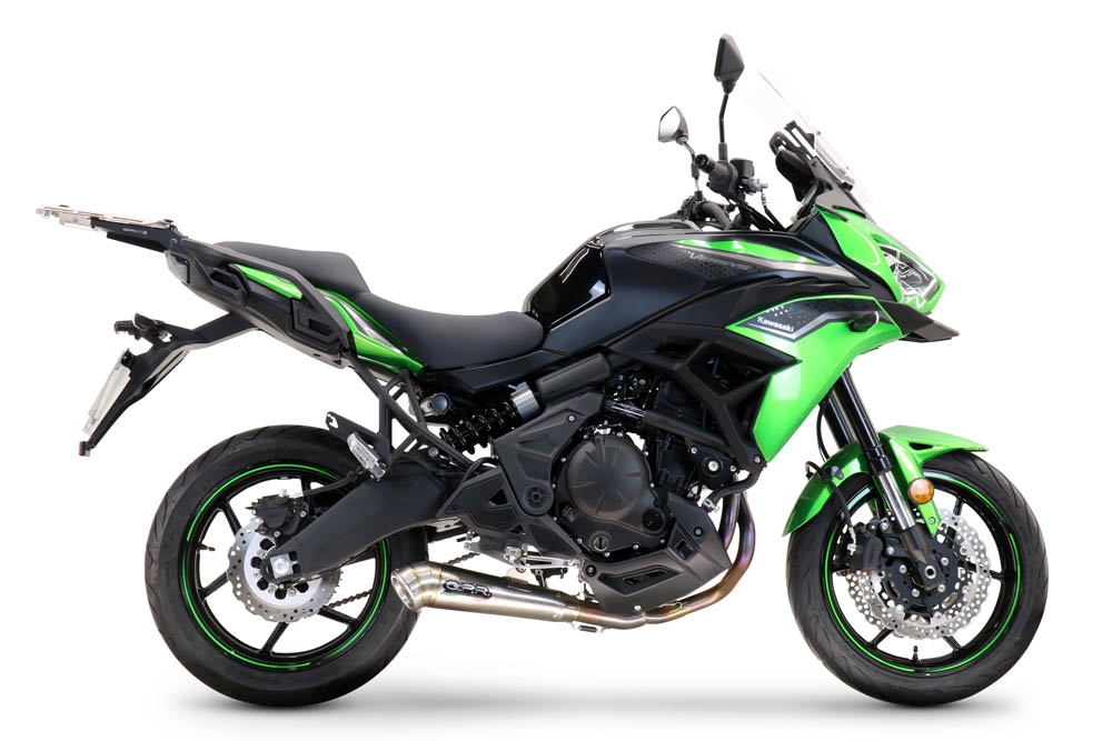 GPR auspuff kompatibel mit  Kawasaki Versys 650 2021-2022, Powercone Evo, Racing-Komplettsystem-Auspuff, einschließlich Krümmer und abnehmbarem DB-Killer 