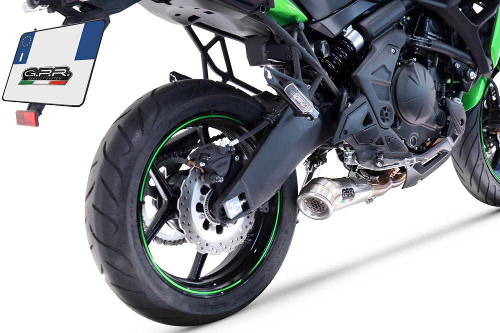 GPR auspuff kompatibel mit  Kawasaki Versys 650 2021-2022, Powercone Evo, Racing-Komplettsystem-Auspuff, einschließlich Krümmer und abnehmbarem DB-Killer 