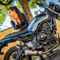 GPR auspuff kompatibel mit  Kawasaki Z 650 RS 2021-2023, Satinox, Homologierte auspuff für lärm mit verbindungsrohr und katalysator 