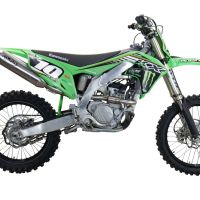 GPR auspuff kompatibel mit  Kawasaki KX 250 F 2021-2023, Pentacross FULL Titanium, Slip-On-Auspuff für Off-Road-Rennen mit Verbindungsrohr und abnehmbarem DB-Killer-Funkenfänger 