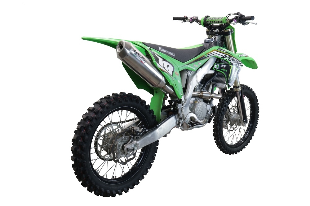GPR auspuff kompatibel mit  Kawasaki KX 250 F 2021-2023, Pentacross FULL Titanium, Slip-On-Auspuff für Off-Road-Rennen mit Verbindungsrohr und abnehmbarem DB-Killer-Funkenfänger 