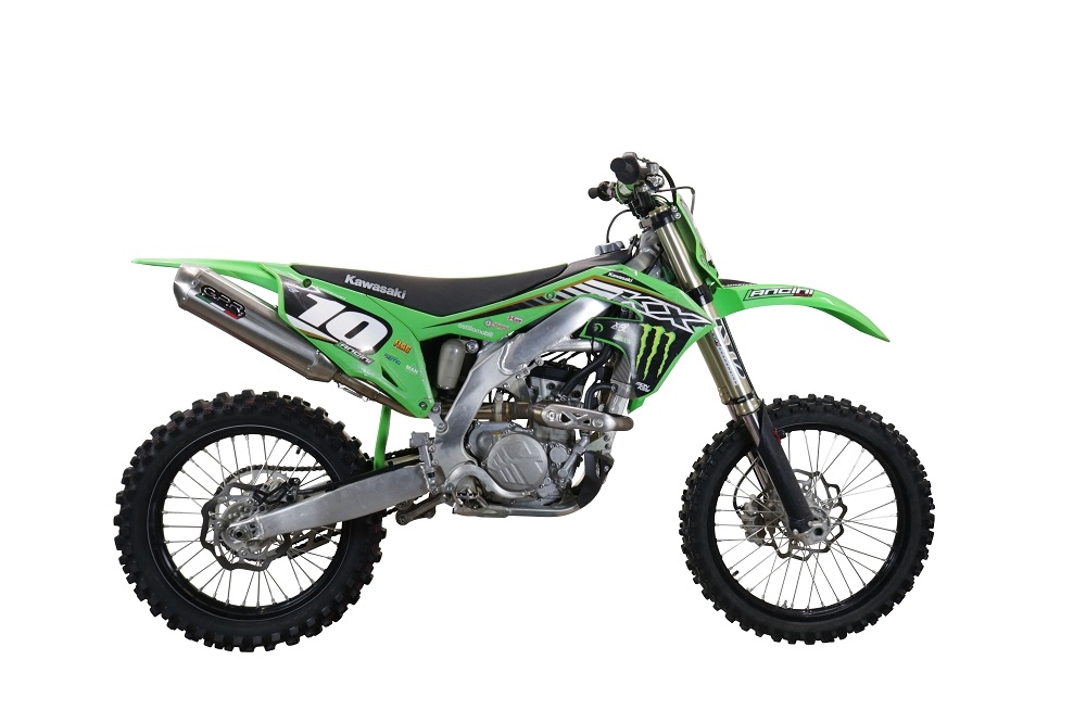 GPR auspuff kompatibel mit  Kawasaki KX 250 X 2021-2022, Pentacross Inox, Slip-On-Auspuff für Off-Road-Rennen mit Verbindungsrohr und abnehmbarem DB-Killer-Funkenfänger 