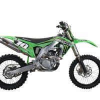 GPR auspuff kompatibel mit  Kawasaki KX 250 X 2021-2022, Pentacross Inox, Slip-On-Auspuff für Off-Road-Rennen mit Verbindungsrohr und abnehmbarem DB-Killer-Funkenfänger 