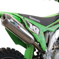 GPR auspuff kompatibel mit  Kawasaki KX 250 X 2021-2022, Pentacross Inox, Slip-On-Auspuff für Off-Road-Rennen mit Verbindungsrohr und abnehmbarem DB-Killer-Funkenfänger 