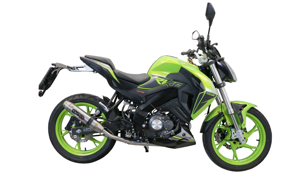 GPR auspuff kompatibel mit  Keeway Rkf 125 2021-2023, Deeptone Inox, Homologierte auspuff mit verbindungsrohr und katalysator 