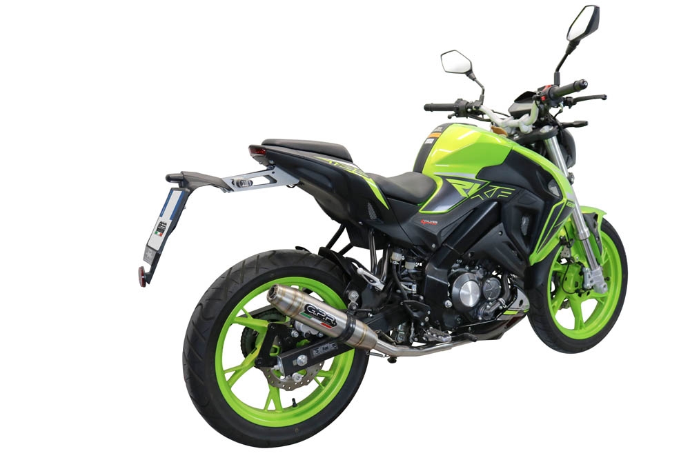 GPR auspuff kompatibel mit  Keeway Rkf 125 2021-2023, Deeptone Inox, Homologierte auspuff mit verbindungsrohr und katalysator 