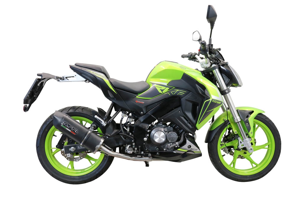 GPR auspuff kompatibel mit  Keeway Rkf 125 2021-2023, Furore Evo4 Nero, Homologierte auspuff mit verbindungsrohr und katalysator 