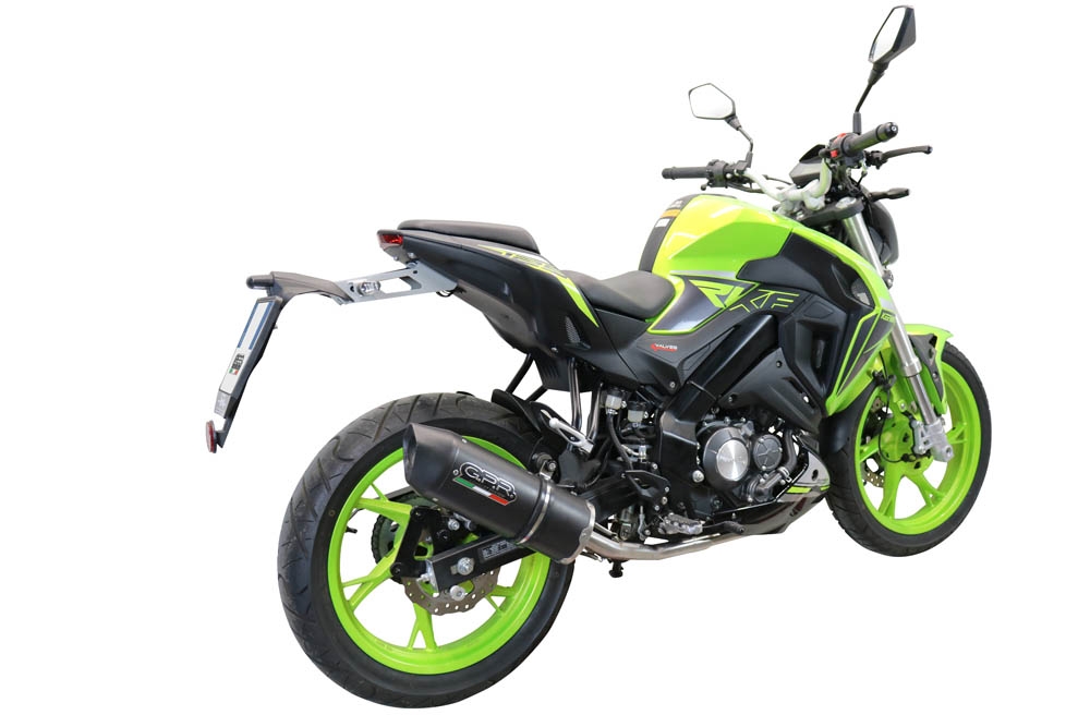 GPR auspuff kompatibel mit  Keeway Rkf 125 2021-2023, Furore Evo4 Nero, Homologierte auspuff mit verbindungsrohr und katalysator 