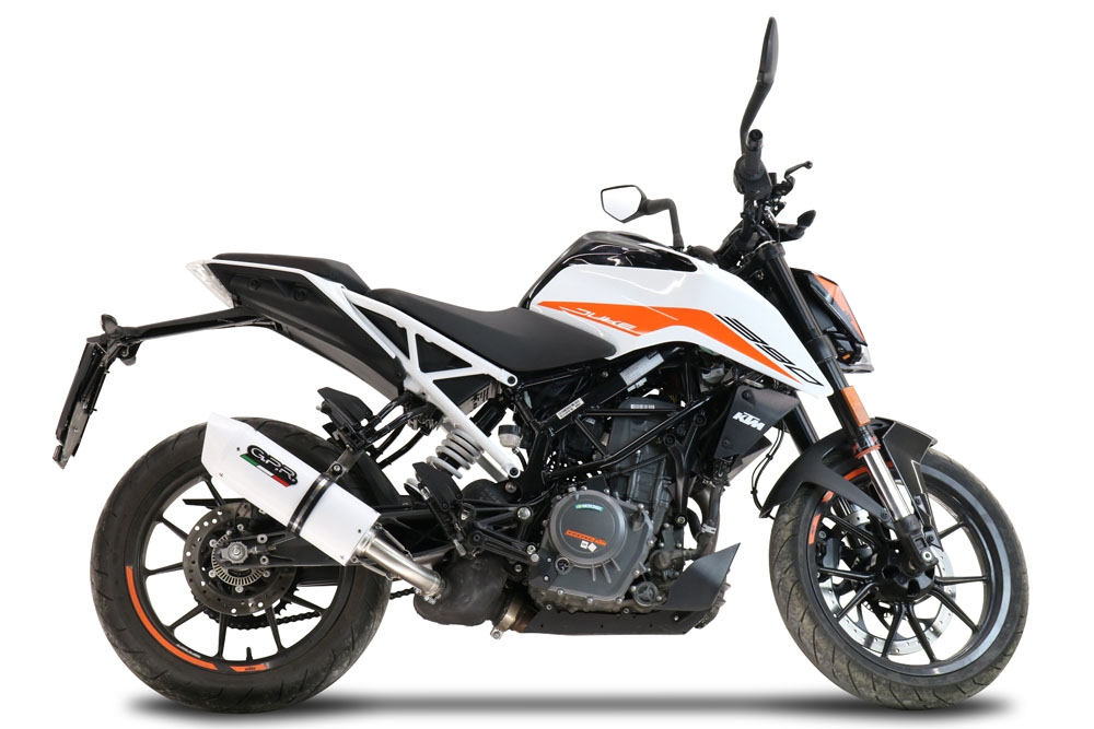 GPR auspuff kompatibel mit  Ktm Duke 125 2021-2023, Albus Evo4, Zugelassener legaler Slip-On-Auspuff mit Abe, einschließlich abnehmbarem DB-Killer und Verbindungsrohr 