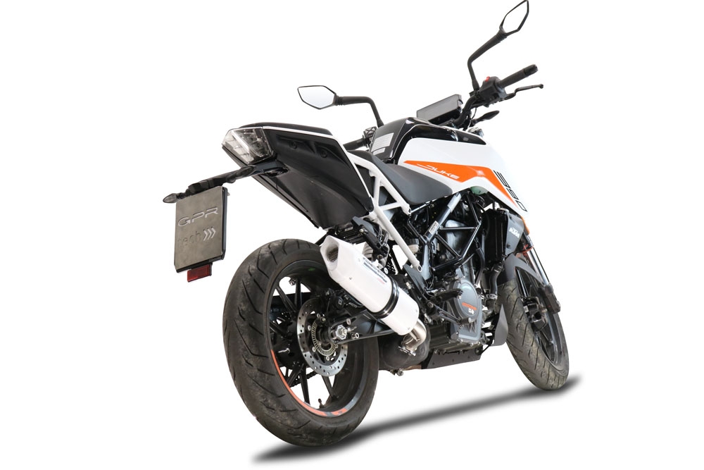 GPR auspuff kompatibel mit  Ktm Duke 125 2021-2023, Albus Evo4, Zugelassener legaler Slip-On-Auspuff mit Abe, einschließlich abnehmbarem DB-Killer und Verbindungsrohr 