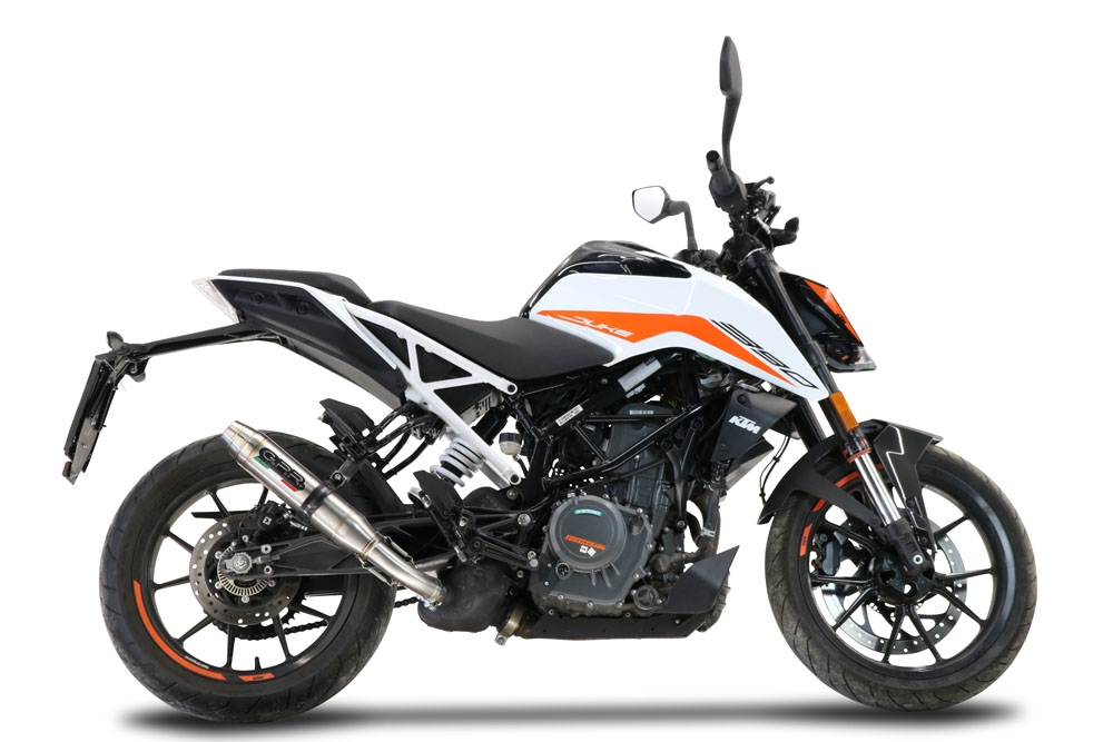 GPR auspuff kompatibel mit  Ktm Duke 250 2021-2023, Deeptone Inox, Rennauspuff, mit Verbindungsrohren, Artikel ohne Genehmigung 