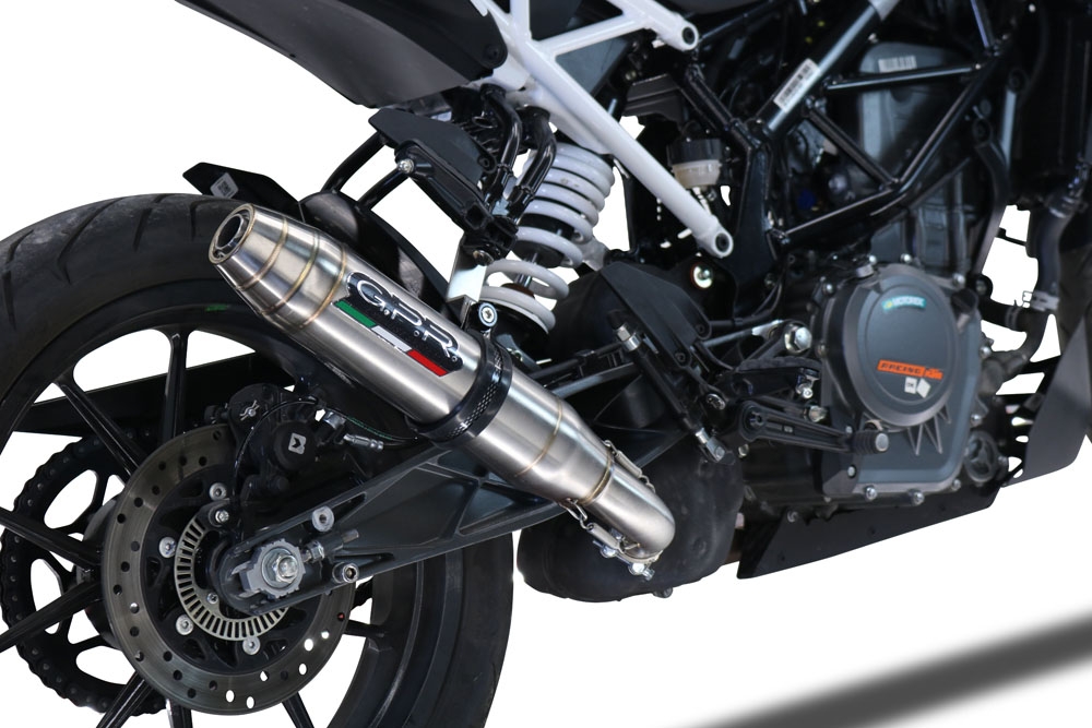 GPR auspuff kompatibel mit  Ktm Duke 250 2021-2023, Deeptone Inox, Rennauspuff, mit Verbindungsrohren, Artikel ohne Genehmigung 