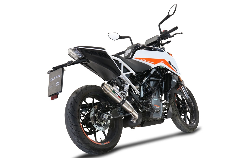 GPR auspuff kompatibel mit  Ktm Duke 250 2021-2023, Deeptone Inox, Rennauspuff, mit Verbindungsrohren, Artikel ohne Genehmigung 