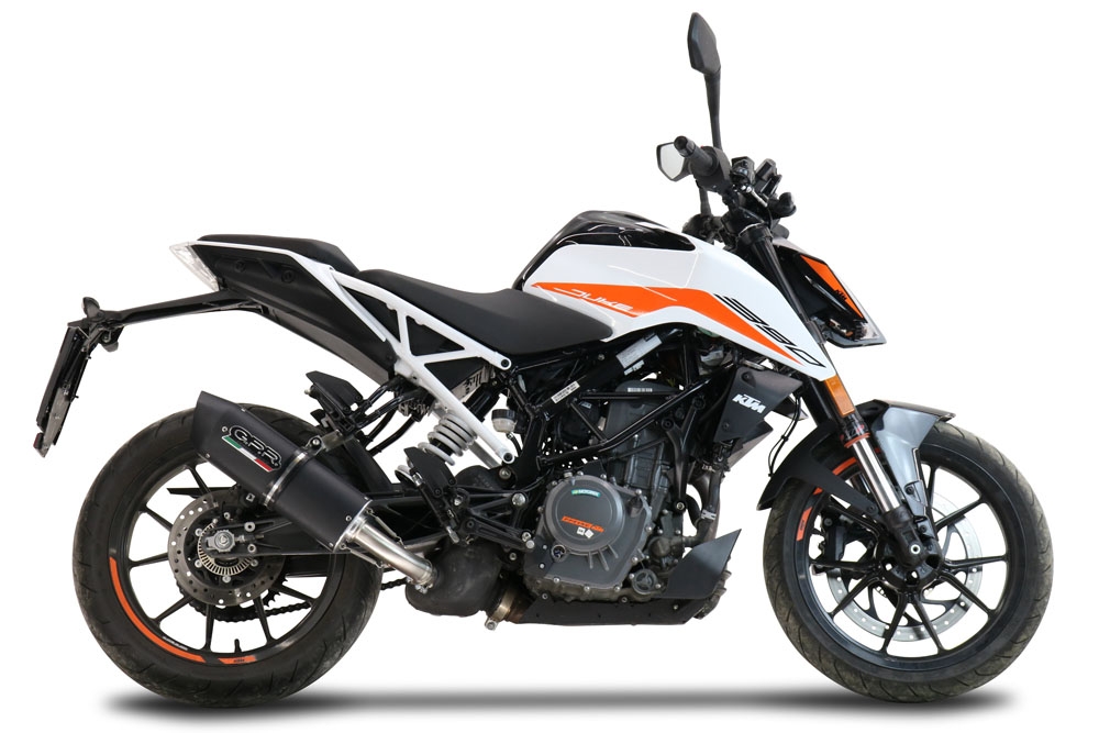 GPR auspuff kompatibel mit  Ktm Duke 125 2021-2023, Furore Nero, Rennauspuff, mit Verbindungsrohren, Artikel ohne Genehmigung 