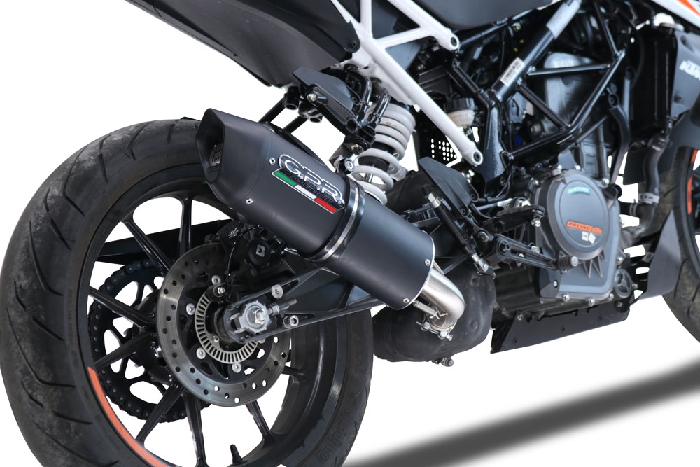GPR auspuff kompatibel mit  Ktm Duke 125 2021-2023, Furore Nero, Rennauspuff, mit Verbindungsrohren, Artikel ohne Genehmigung 