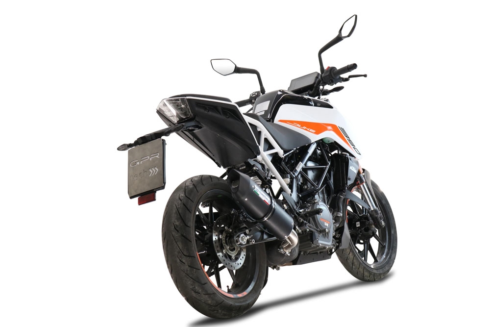 GPR auspuff kompatibel mit  Ktm Duke 125 2021-2023, Furore Nero, Rennauspuff, mit Verbindungsrohren, Artikel ohne Genehmigung 