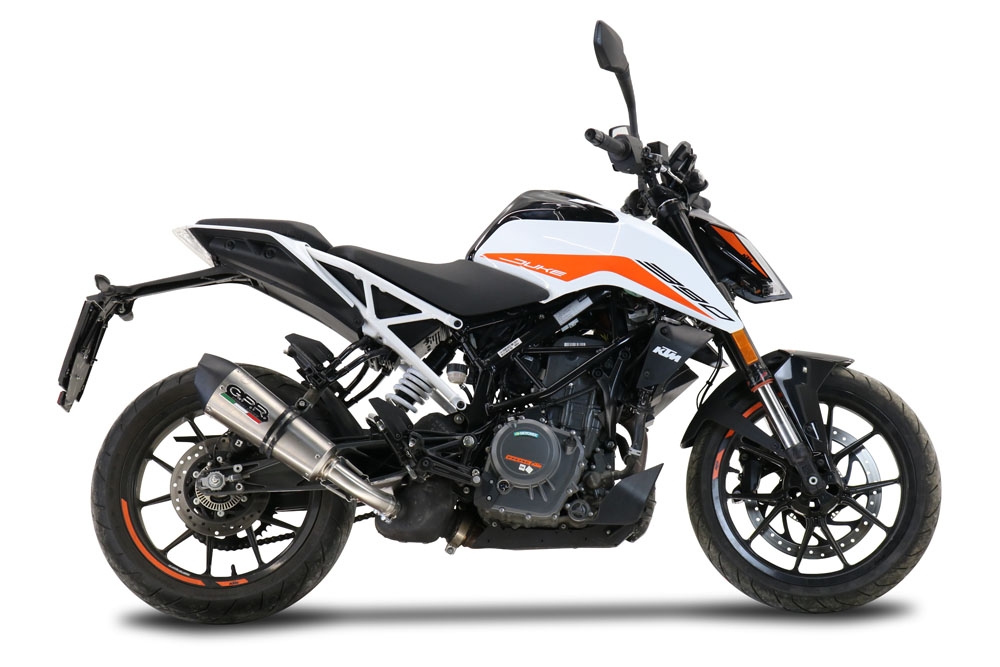 GPR auspuff kompatibel mit  Ktm Duke 390 2021-2024, New Grand Prix Evo Titanium, Zugelassener legaler Slip-On-Auspuff mit Abe, einschließlich abnehmbarem DB-Killer und Verbindungsrohr 